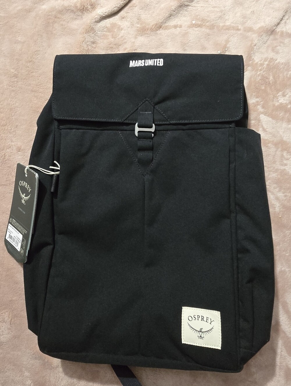 Osprey Flap Pack Arcane 14L Black Embroidered Mars United Backpack Laptop Bag